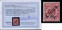 Briefmarken Kiautschou Michel 1 I b Violetter Strich Ungebraucht * Fotobefund BPP / 86 -