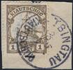 Briefmarken Kiautschou China Briefstück 28 I ° Tsingtau 26/6/14 a herausgemeißelt/44 -