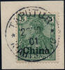 Briefmarken DP China 1901 Briefstück 16 ° Taputur Kiautschou 22/10/01 Einwandfrei / 42 -