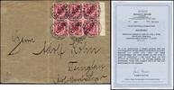 Briefmarken Kiautschou Michel 1 II Block/6 Typen 1 + 2 ZDR Brief Attest BPP /94 -