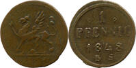 Rostock (Mecklenburg-Schwerin),  1 Pfennig 1848 BS, ss-
