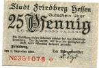 Hessen, 25 Pfennig Friedberg - Stadt, -