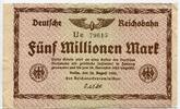 Deutsches Reich, 5 Mio. Mark Deutsche Reichsbahn Berlin, -