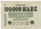 Weimarer Republik, 100 Tsd. Mark -
