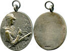 Deutsches Reich, Eins. Schützenmedaille v. H. Kautsch (1859-1943) Hüftbild eines Armbrustschützen (St. Hubertus) mit Hubertushirsch -