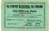 Württemberg, 5 Mio. Mark Marbach - Marbacher Bank, -