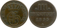 Mecklenburg-Strelitz, 3 Pfenning 1855 A, Georg, 1816-1860, Av Kratzer (a... 7,00 EUR  Excl. 15,00 EUR Verzending