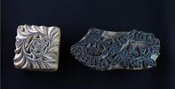 Asian art A pair of fine Indian wooden Textile Stamps, 15th-18th cent. AD. -