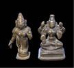 Asian art Two Early South Indian Hindu bronze figures, Vishnu and female deity -