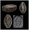Ancient art Finely patinated Egyptian New Kingdom steatite 'cowry' scaraboid seal -