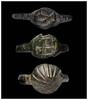 Ancient art Lot of three Early Christian Roman bronze seal rings -