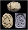 Ancient art Nice steatite scarab seal w scarab!, Egyptian, New Kingdom -
