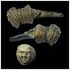Ancient art Roman bronze finial with male head, 1st.-3rd. cent. AD -