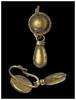 Ancient art Roman Gold Shield Earring with drop-shaped pendant, 2nd-3rd century AD -