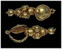 Ancient art Substantial Roman Gold shield and grape pendant earring c. 2nd.cent AD -