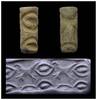 Ancient art Mittani ceramic cylinder seal, 1550-1350 BC -