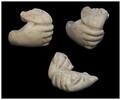 Ancient art Roman marble hand fragment w hankerchief 1st.-2nd. century AD. -