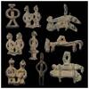 Medieval & later artifacts Collection of 9 antique Senofu and Lobi bronze figural amulets -