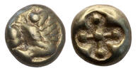 Ancient coins  IONIA, Miletos. Circa 600-550 BC. EL (Gold and silver) He... 545,00 EUR  Excl. 22,00 EUR Verzending