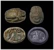 Ancient art  Egyptian Green glazed steatite stone scarab w Horus and Car... 405,00 EUR  Excl. 22,00 EUR Verzending