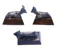Ancient art Substantial bronze Hathor amulet of a reclining cow Egypt 1st. mill BC -