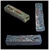 Ancient art Egyptian miniature bronze sarcophagus w Lizard - Gem! -