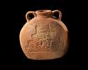 Ancient art Fine Pre-columbian Chim pottery pilgrim flask, 900-1300 AD -