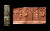 Ancient art XL Middle Assyrian stone cylinder seal, 14th.-10th. cent. BC -