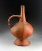 Ancient art Attractive Pre-Columbian pottery spouted jar w handle, 900-1300 AD -