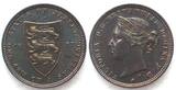 1/48S 1877H JERSEY 1/48 Shilling 1877 H VICTORIA bronze NGC UNC Details