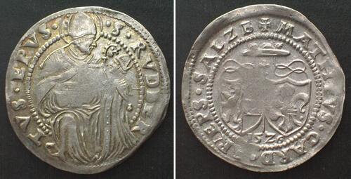 Salzburg, Erzbistum  SALZBURG 10 Kreuzer 1526 MATTHÄUS LANG VON WELLENBURG silver AU/UNC!