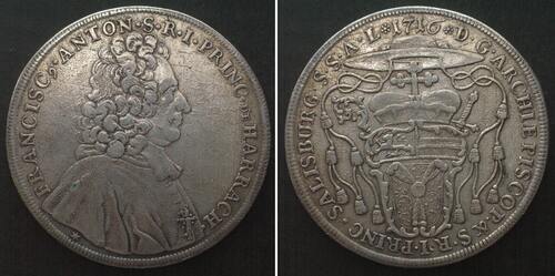 Salzburg, Erzbistum  SALZBURG Archbishopric. Thaler 1716, FRANZ ANTON v. HARRACH, silver VF+