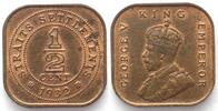 Straits Settlements STRAITS SETTLEMENTS 1/2 Cent 1932 GEORGE V bronze BU!!! -