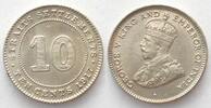 Straits Settlements STRAITS SETTLEMENTS 10 Cents 1917 GEORGE V silver UNC!!! -