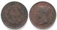 Straits Settlements STRAITS SETTLEMENTS 1/4 Cent 1845 VICTORIA copper VF+ -