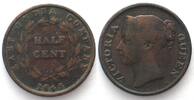 Straits Settlements STRAITS SETTLEMENTS 1/2 Cent 1845 VICTORIA copper VF -