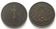 Kanada - Lower Canada LOWER CANADA 1837 Habitant Halfpenny token 1 Sou BANQUE DU PEUPLE copper SCARCE! -