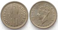 Südrhodesien SOUTHERN RHODESIA 3 Pence 1947 GEORGE VI Cu-Ni UNC!!! -