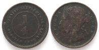 Straits Settlements STRAITS SETTLEMENTS 1/4 Cent 1872 H VICTORIA copper VF-XF -
