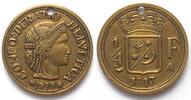 Schweiz Switzerland PRIVATE PATTERN 1/4 1817/1939 brass 25mm XF -