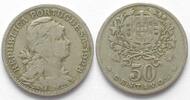 Portugal PORTUGAL 50 Centavos 1928 Cu-Ni VF SCARCE! -
