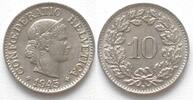 Schweiz SWITZERLAND 10 Rappen 1945 Cu-Ni SCARCE! AU! -
