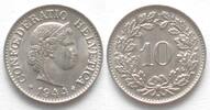 Schweiz SWITZERLAND 10 Rappen 1944 Cu-Ni UNC!!! -