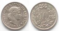 Schweiz SWITZERLAND 10 Rappen 1944 Cu-Ni BU!!! -