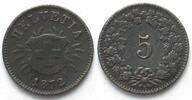 Schweiz SWITZERLAND 5 Rappen 1872 B billon SCARCE! aXF -