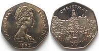 Insel Man ISLE OF MAN 50 Pence 1982 AB CHRISTMAS Cu-Ni UNC -