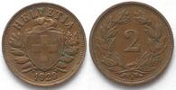 Schweiz SWITZERLAND 2 Rappen 1929 bronze XF! -