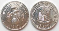 Philippinen PHILIPPINES 25 Piso 1981 FM (U) WORLD FOOD DAY silver Prooflike -