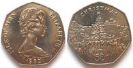 Insel Man ISLE OF MAN 50 Pence 1982 AB CHRISTMAS Cu-Ni UNC -