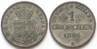 Oldenburg OLDENBURG 1 Groschen 1866 B NICOLAUS FRIEDRICH PETER silver aXF -